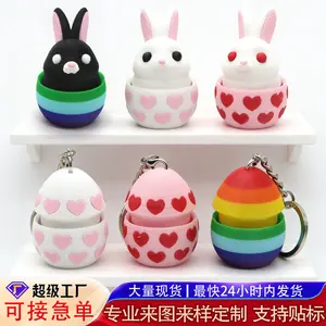 3D Printed Fidget Clicker Keychain, Easter Egg Trendy Toy, Viral Stress Relief Backpack Charm & Decor