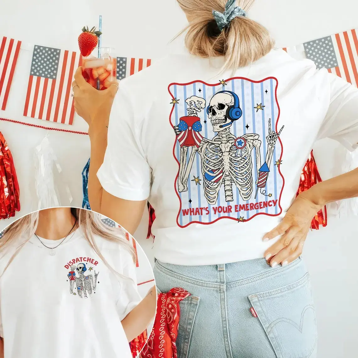 Dispatcher 4th Of July Shirt, 911 Dispatcher Shirt, Emergency First Responder, American Shirt, Us Flag Shirt, Headset Dispatcher Gift, 911 shirt