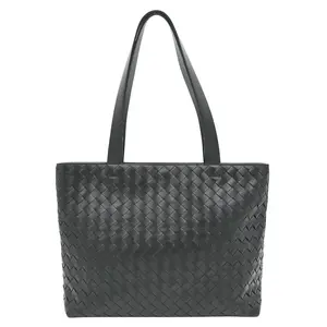Pre-owned Bottega Veneta Leather Tote Bags Black Intrecciato Tote Bag