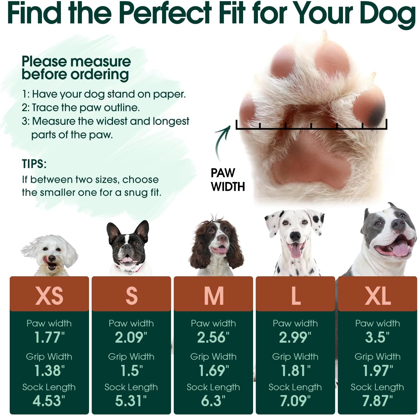Kuoser Non Slip Dog Socks with Adjustable Strap for Small Medium Large Dogs | Double-sided silicone grips provide strong traction and prevent slipping on slick hardwood floors.