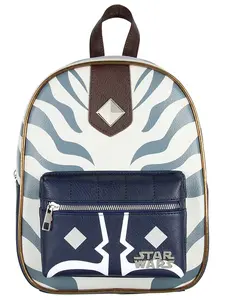 Star Wars Ahsoka Tano Character Pattern Faux Leather Tote Bag Mini Backpack 12"