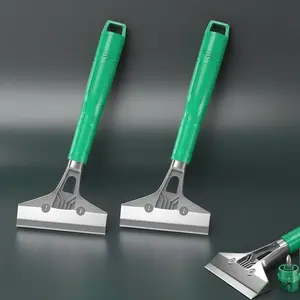 2Pcs Premium Industrial Grade Floor and Wall Scraper, Heavy Duty Aluminum Body with Ultra-Sharp SK5 Blades, Comfortable PVC Handle for Glue, Grout, and Tile Residue Removal, Essential Home Renovation Tool
