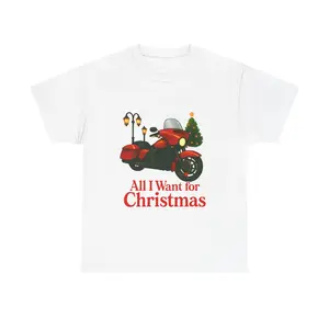 Motorcycle Biker Shirt Unisex Heavy Cotton Tee, Motocross Rider Gift, Motorbike Lover Top, Holiday Motorcycle Apparel, Christmas Tee