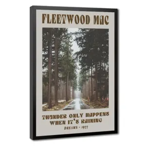 Fleetwood Mac music poster, 70s retro wall decoration, lyric print, a decorative photo gift for music lovers.When purchasing, you can choose between a poster only or a black border.