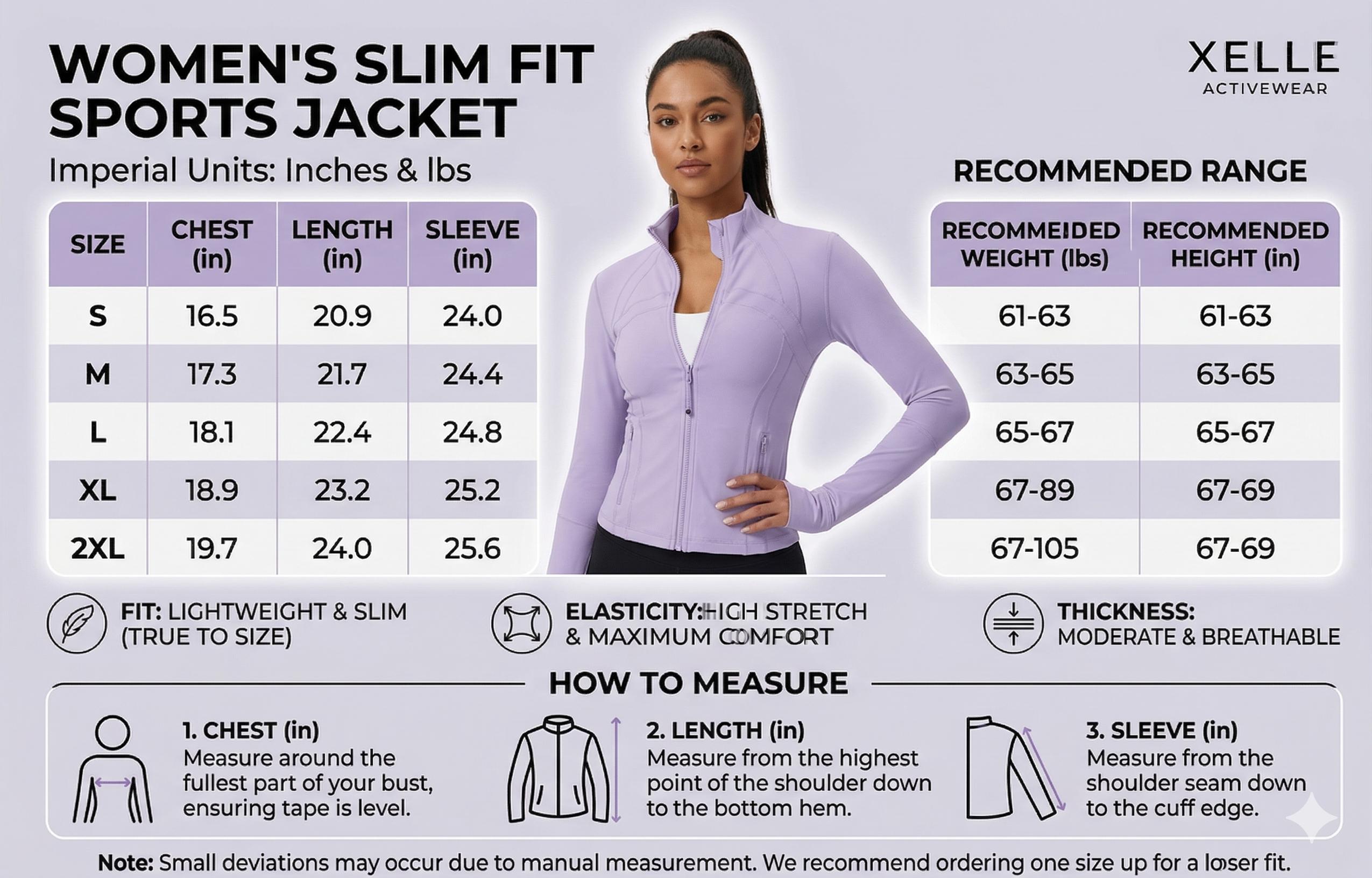 XELLE Women's Slim Fit Full Zip Yoga Jacket - Breathable Athletic Running Track Jacket with Thumb Holes, High Neck Workout Sports Top for Gym & Fitness