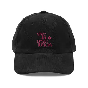 Vive la Révolution Black Vintage Corduroy Cap