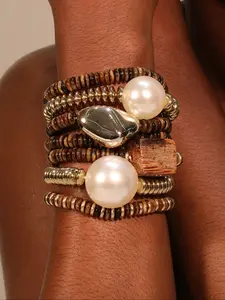 Boho Style Beaded Bracelet Set, Vintage Fashion Jewelry for Party, Daily Clothing Decor, Trendy All-match & Exquisite Jewelry for Birthday Gift, Bangles Bracelets Set