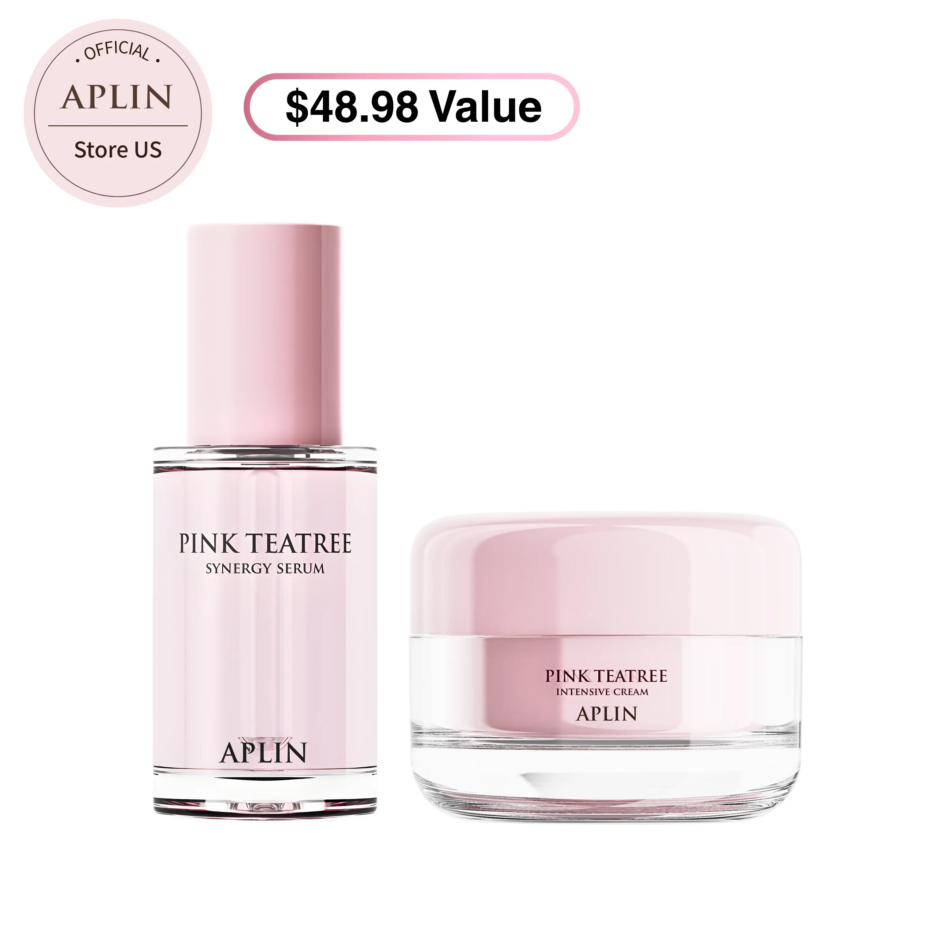 [APLIN Official] Pink TeaTree Effect duo | Soothing, Hydrating, Acne-prone, Skin Moisturizer, Facial Moisturizer, Korean Skincare, TeaTree, Centella asiatica, Hyaluronic Acid, Niacinamide, Ceremaide NP, Pimple