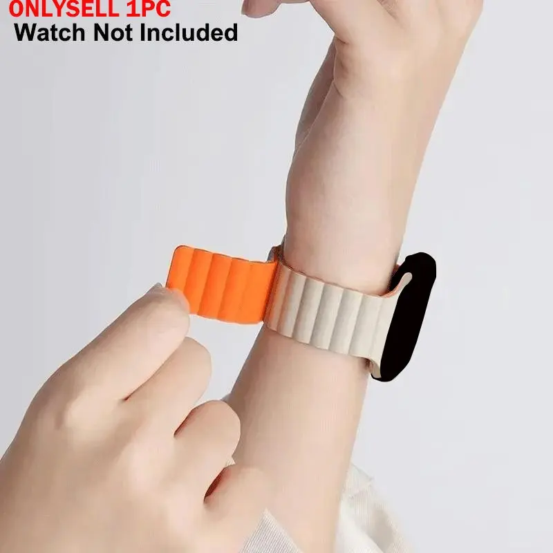 Magnetic Loop Strap Band, Silicone Bracelet for Apple Watch S10 42mm 46mm 49/45/44/42/41/40/38mm iWatch Series 10 9 8 7 6 5 4 3 SE Ultra 2, Smart Watch Straps, Wearable Accessories, Smartwatch Strap