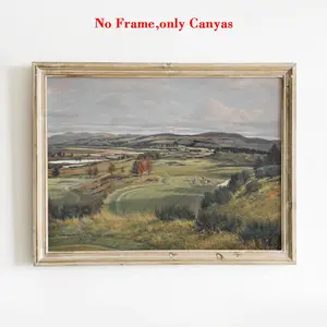 Vintage Golf Landscape Canvas Art Print, Golf Course Wall Decor, Fashion Poster, Living Room & Bedroom Decoration, Gift Idea