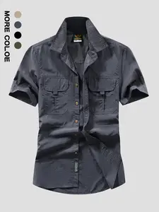 Men's Lightweight Quick-Dry Short Sleeve Shirt, Breathable Nylon, Casual Summer Outdoor Clothing, Multiple Colors Available