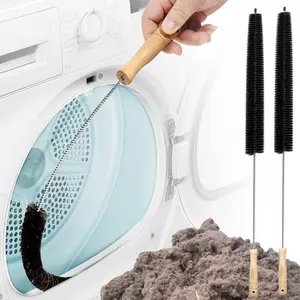 2 Pack Dryer Vent Cleaner Kit - Long Flexible Vacuum Brush for Clothes Dryer Lint Traps and Vents - Steel, Cleaning Wood Wooden