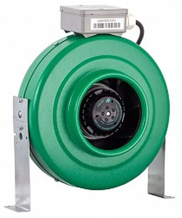 Hydrofarm Active Air ACDF6 6-Inch In-Line Booster Fan & Exhaust Equipment, 400 CFM, 120v Cord, 8ft Pre-Wired Cord, Ceramic-Coated, Includes Mounting Brackets, Thermally-Protected AC Motor