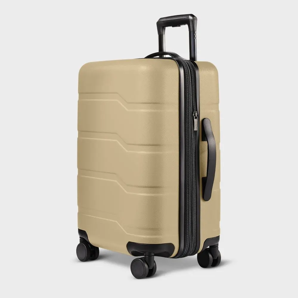 Open Story Hardside Carry-On Luggage, Polycarbonate Water-Resist Shell Spinner Suitcase with 8 Wheels, Telescopic Handle, Expandable Size
