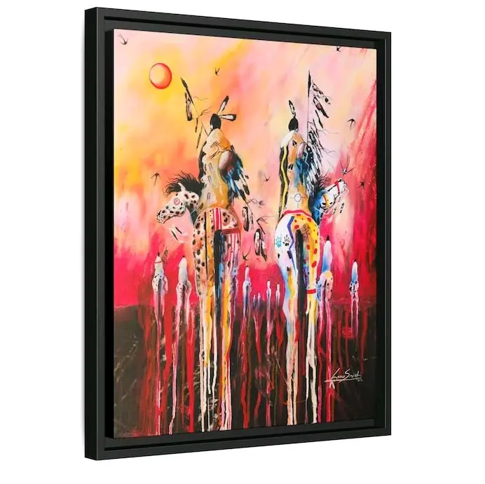 Adrift 18x24 Framed Canvas Print - Original Painting Worth $2,500 - Vibrant Colors & Abstract Art Design
