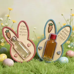 Easter Bunny Shaped Wine Bottle Gift Box, Unisex Adult Easter Present, Non-Alcoholic, Perfect for Display Only