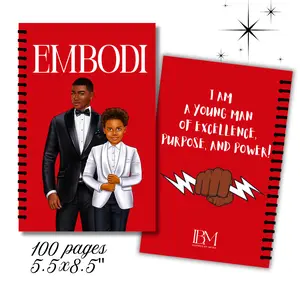 EMBODI Notebook - Delta Sigma Theta Youth Program - 100 Pages 5.5"x8.5" Spiral Bound Notebook for Notes Journaling & Goal Setting with Inspirational Cover Art & Affirmations