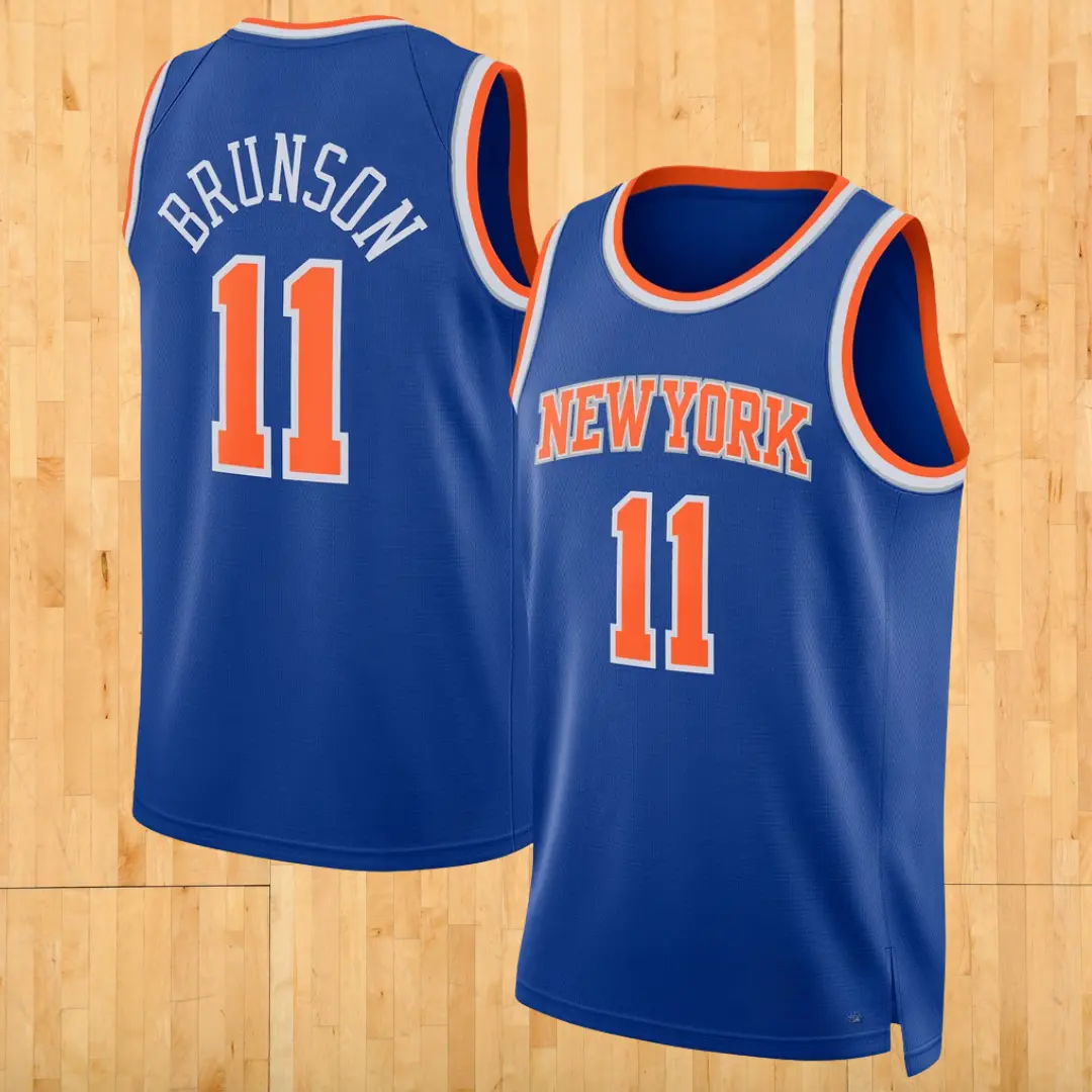 Full Print Jalen Brunson #11 Royal Blue Basketball Jersey – Sleeveless Game Day Fan Shirt Basketball Jersey 2026-27 Season Full Logo