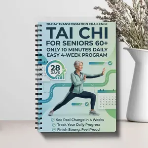 Tai Chi Training Challenge Manual for Seniors, 10-Minute Daily Workout, Simple 4-Week Plan, Easy-To-Follow Guide for Older Adults, Planner, Organizer