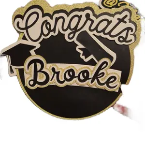 Customizable Photo Prop for Graduation/ Cake topper - Congratulations Brooke with Grad Cap Design