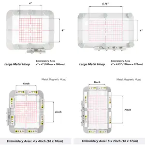 Sew Tech Magnetic embroidery Hoop (Longer Bar magnets and Round Magnets) for PooLin EOC03/EOC03RE EOC05/EOC05RE embroidery machine