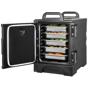 Insulated Food Pan Carrier - Stackable Catering Dish Box With 81 Quart Capacity, Durable Aluminum Latch Lid, Portable Buffet Chafing Dish For Event Catering, Food Service Transport, Keeps Food Hot Or Cold, Easy Cleaning