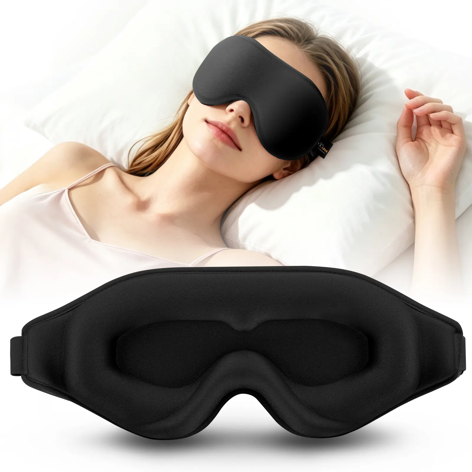 CCidea Light Block Sleep Mask for Sleeping - 3D Memory Foam Eye Mask with Deep Eye Cups, Light-Blocking Nose Bridge, No-Pressure Comfort, Adjustable Strap for Side Sleepers, Travel, Light Block Sleep Masks