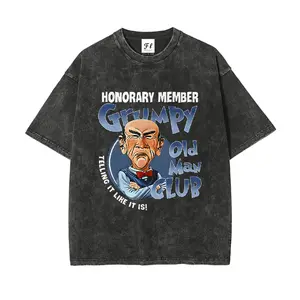 Men's Grumpy Old for Man Club Honorary Member T-Shirt- Soft, Summer, Short Sleeve, Men's Trendy Short Sleeve Shirt, Letter Pattern Print T-Shirt