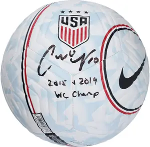 Carli Lloyd USWNT Autographed Nike USA Logo Soccer Ball with "2015, 2019 WC Champ" Inscription - Fanatics Authentic Certified