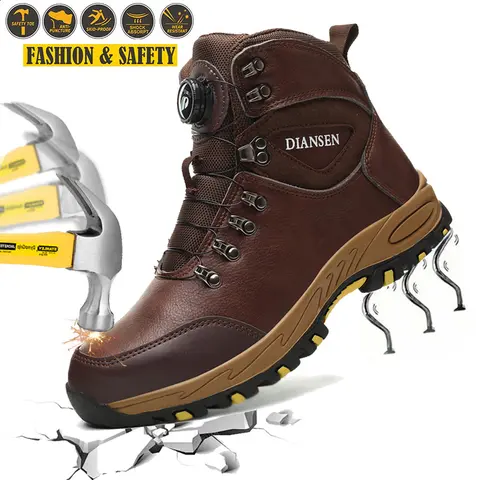 Men's Minimalist All-Season Athletic Steel Toe Work & Safety Footwear - Buckle Closure, 1100N Kevlar Guard, Puncture-Proof Midsole Shields, Slip-Resistant Waterproof Wear-Resistant Soles, Walking Shoes for Workers, Mesh Fabric Roofing Outdoor Use