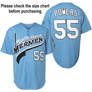 Men's #55 Blue Embellished Baseball Jersey - Button-Front Number 55 Emblem, Durable Polyester Loose Fit Training & Casual Wear, S-3XL for Team, Parties, Beach - Machine Washable Letter & Number Design Christmas gifts