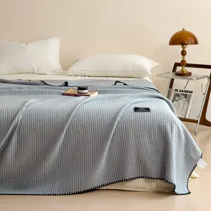 Modern Plain Simple Towel Blanket, Comfortable Breathable Nap Blanket, Thin Summer Bedspread, Sofa Air Conditioner Cover, Office Scarf, Multi-Scene Blanket