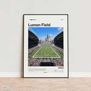 Lumen Field Poster, Seattle Seahawks Poster Print, NFL Stadium Poster, Sports Poster, Mid Century Modern, Football Fan Gift Print