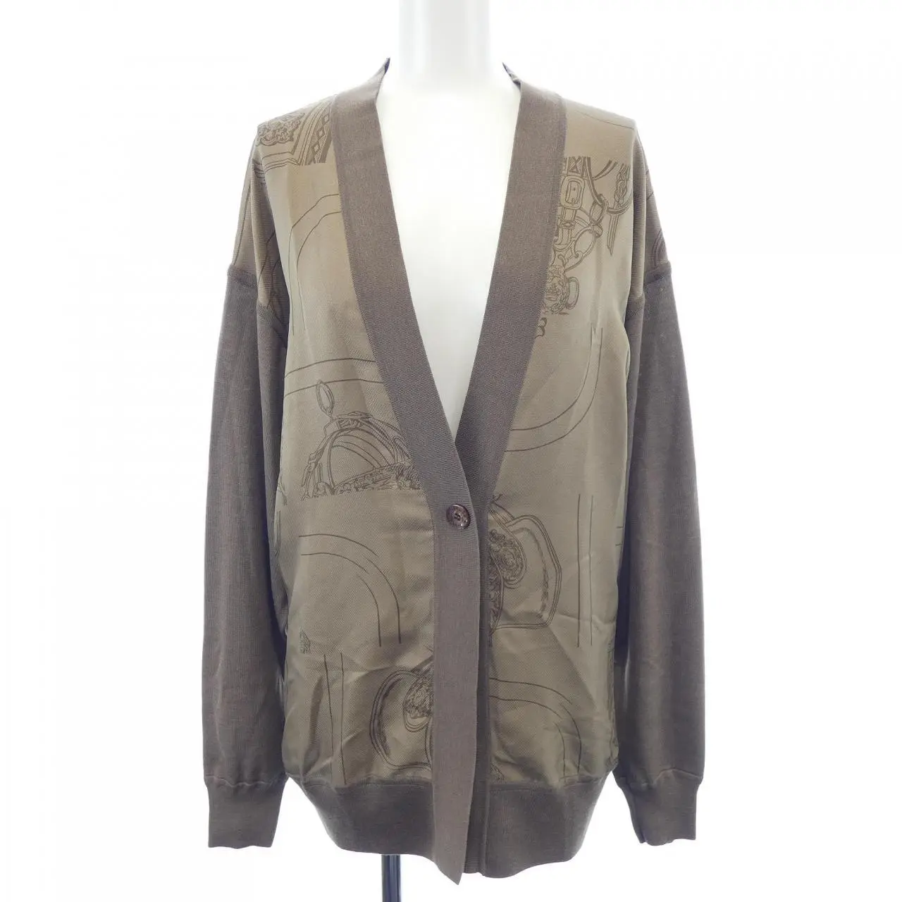 Pre-owned HERMÈS Silk Small Leather Goods Hermes Twillene Cardigan