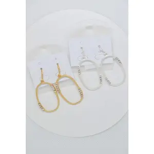 Oval Rhinestone Earrings