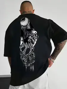 Men's Pure Gothic Skull Pattern T-shirt _ Y2K Stre