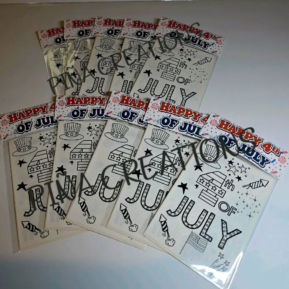 4th of July Sticker Coloring Sheets