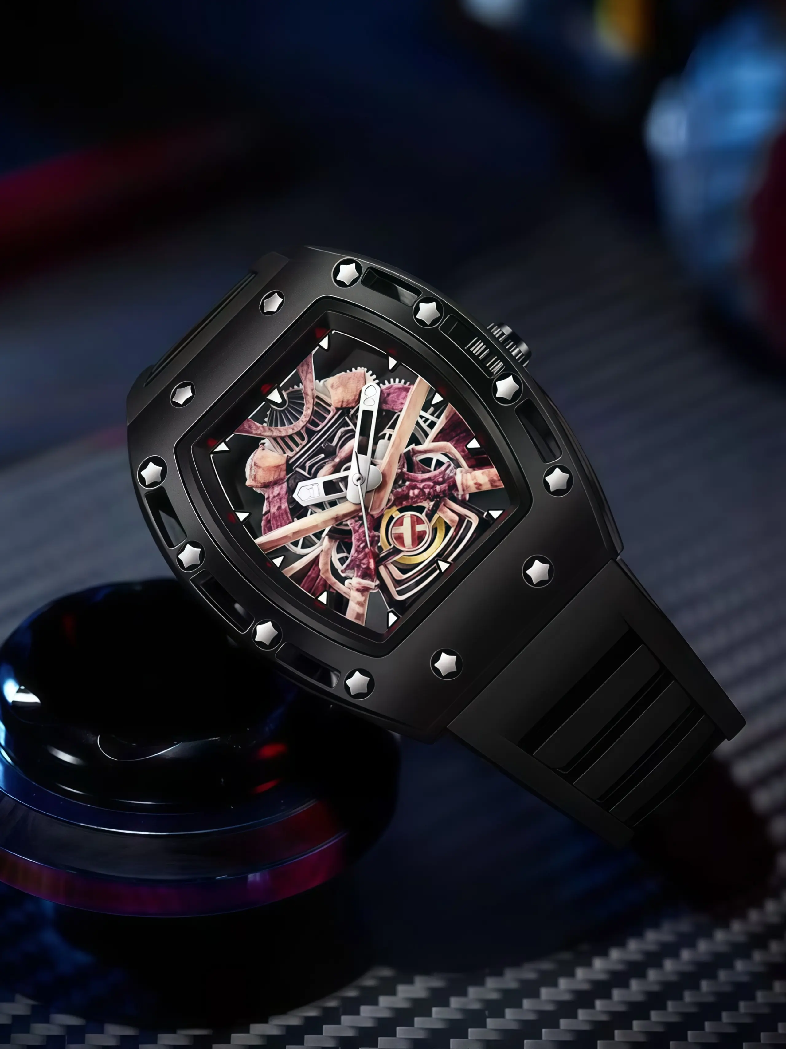 Men's Student Casual Sports Watch, Alloy Case Samurai Style Hollow Face Quartz Watch, Perfect Gift for All Occasions