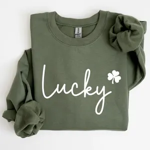 Lucky Shamrock St Patrick’s Day Sweatshirt, Irish Graphic Crewneck, Festive Holiday Outfit