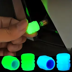 10 Pcs Glow-In-The-Dark Tire Valve Caps, Universal Fluorescent Tire Valve Covers, Car Suv Truck Motorcycle Bicycle Night Visibility Safety Decor Accessories