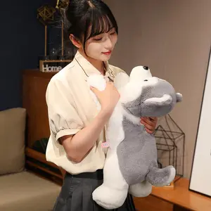 30/40CM Cute Husky Dog Plush Toy Stuffed Animal Soft Kawaii Lying Brown Pet Puppy Pillow Doll Toys for Xmas Gift