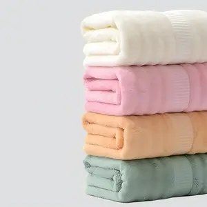 2pcs Water Wave Satin Bamboo Fiber Towels, Thick Soft Absorbent Adult Face Towels, Wash Towel for Home, Hotel, Outdoor Use