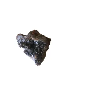 Dark Crystal Cluster with Black Druzy Points and Layered Crystal Matrix