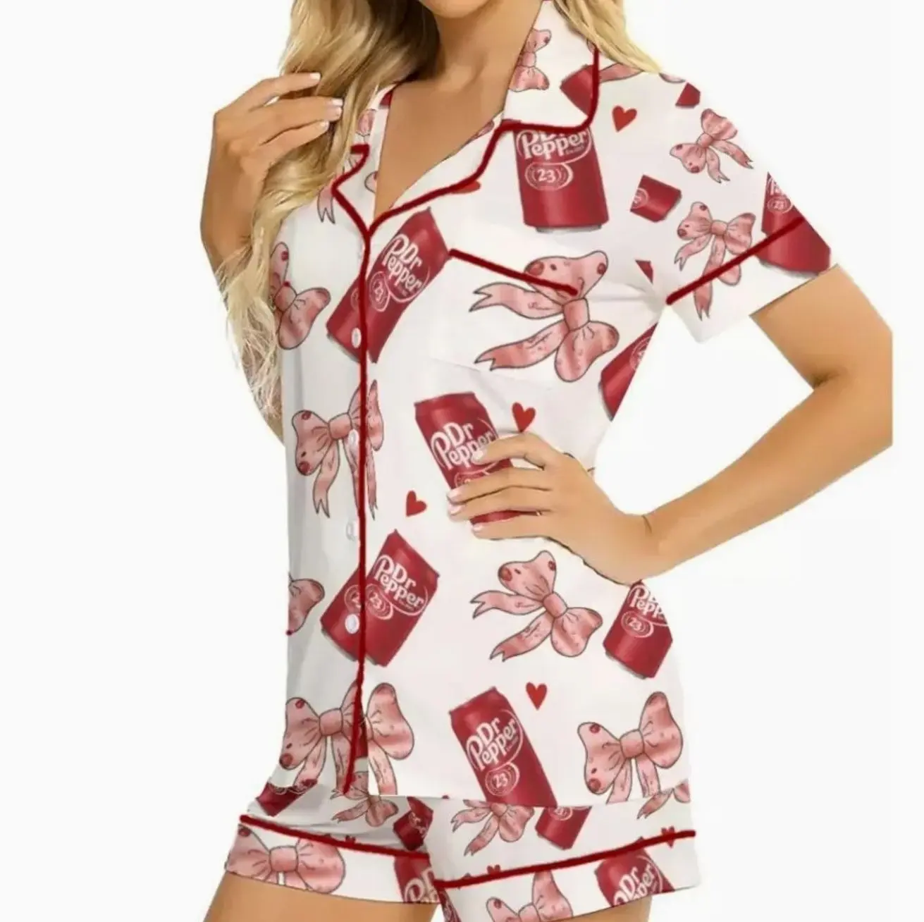 Sweet Soda Pop Satin Pajama Set with Matching Shorts