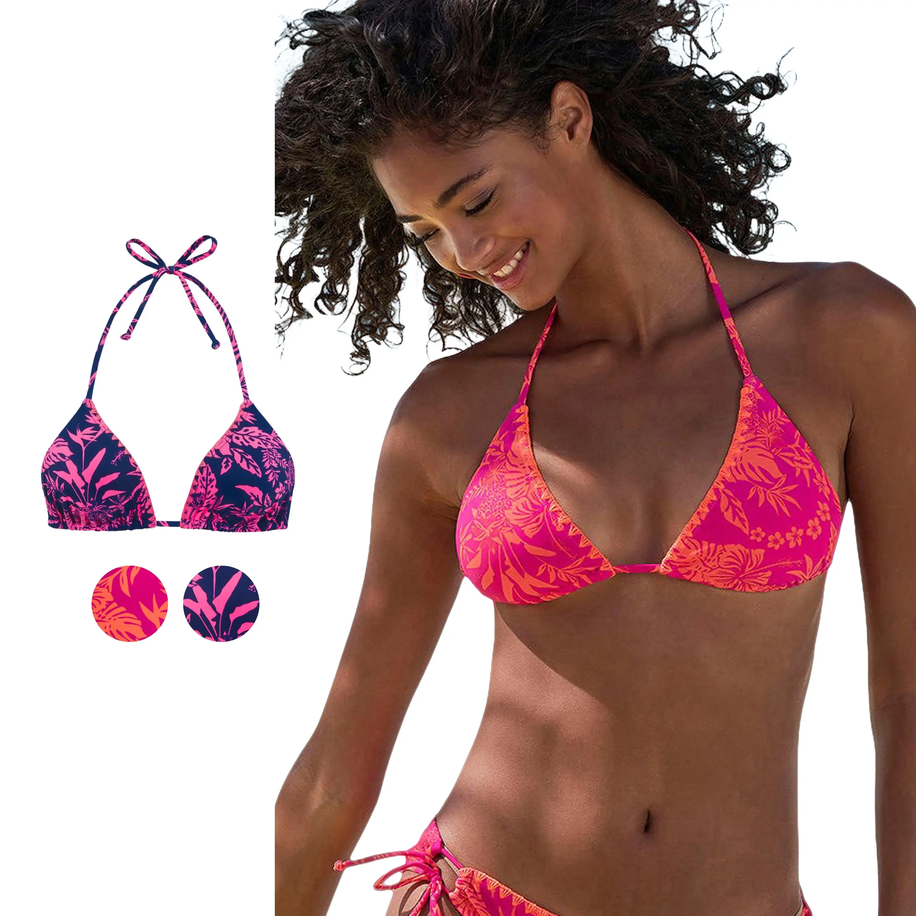 Women's Tropical Triangle Bikini Swimsuit Top