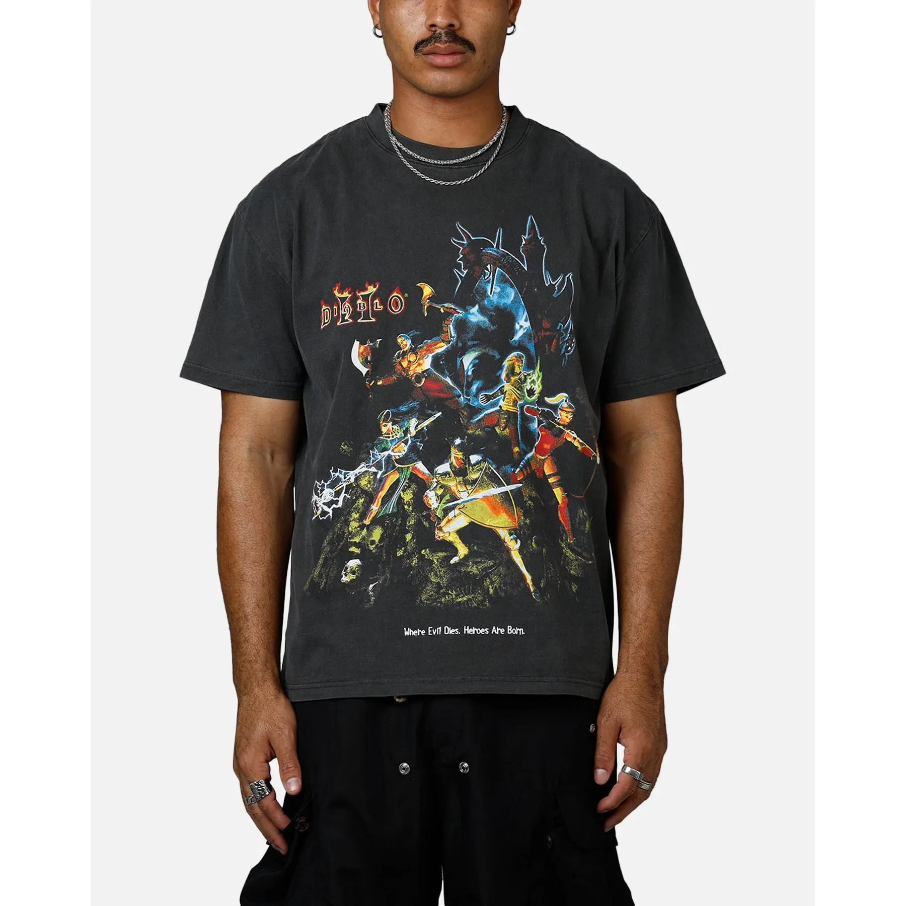 73Studio X Diablo II Halloween Heroes Are Born T-Shirt Black Wash