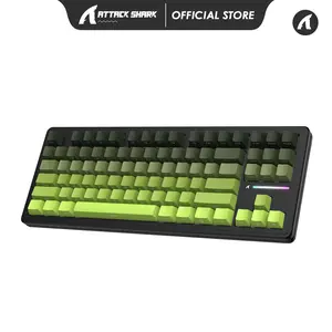 ATTACK SHARK M87 PRO Wireless Mechanical Gaming Keyboard, Hot Swappable Gasket RGB Custom Keyboard, Linear Switch&Side Printed PBT Keycaps, BT5.0/2.4Ghz/Type-C, 5000mAh Battery for Win Mac e-sport game