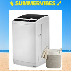 【Summervibes】ZOKOP 2.3cu.ft Washing Machine, 25lbs. Capacity Portable Washer, 10 Program,5 water levels, with Quick Connect Sink Adapter and Drain Hose, Transparent Lid & LED Display, White
