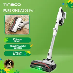 Tineco A50S Cordless Stick Vacuum Cleaner, 185W Suction,1L Larger Dustbin, 3DSense Power Brush, PureCyclone Tech, Easily Tackles Large Debris