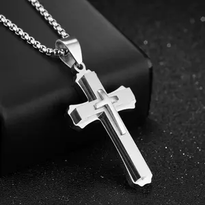 Gemvius Signature Cross Necklace - Stainless Steel